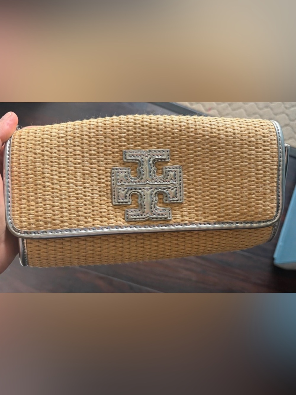 Tory Burch Straw and Silver Clutch Crossbody bag - Picture 5 of 5